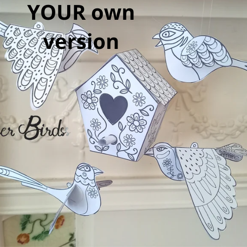 Paper Birds coloriage-Little Paper Nest