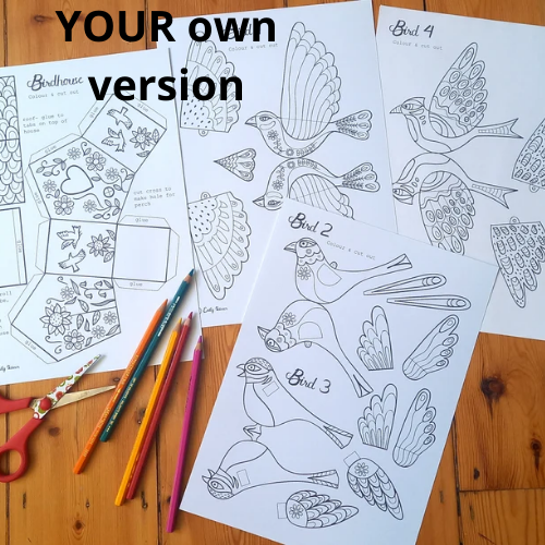 Paper Birds coloriage-Little Paper Nest