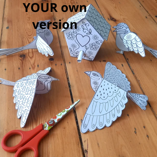 Paper Birds coloriage-Little Paper Nest